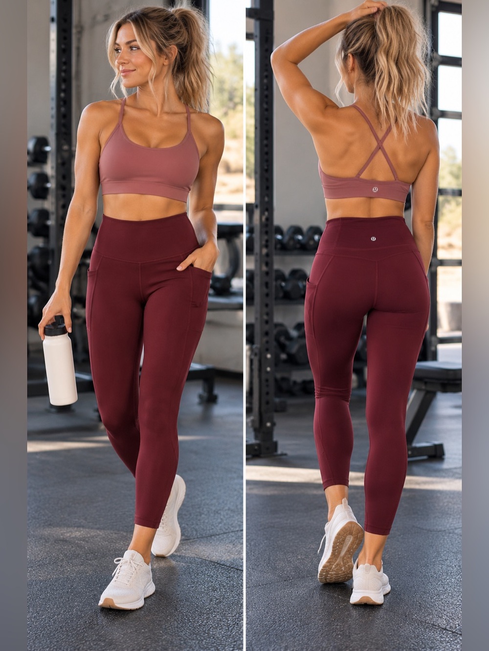 Lululemon Align High Rise leggings with Pockets Red Merlot 4